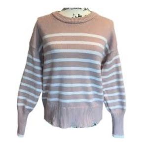 Philosophy Mauve Pink and Light Pink Striped Pullover Sweater - Size XL